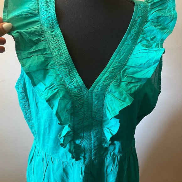 NWT J crew v-neck smocked midi dress - Picture 2 of 4